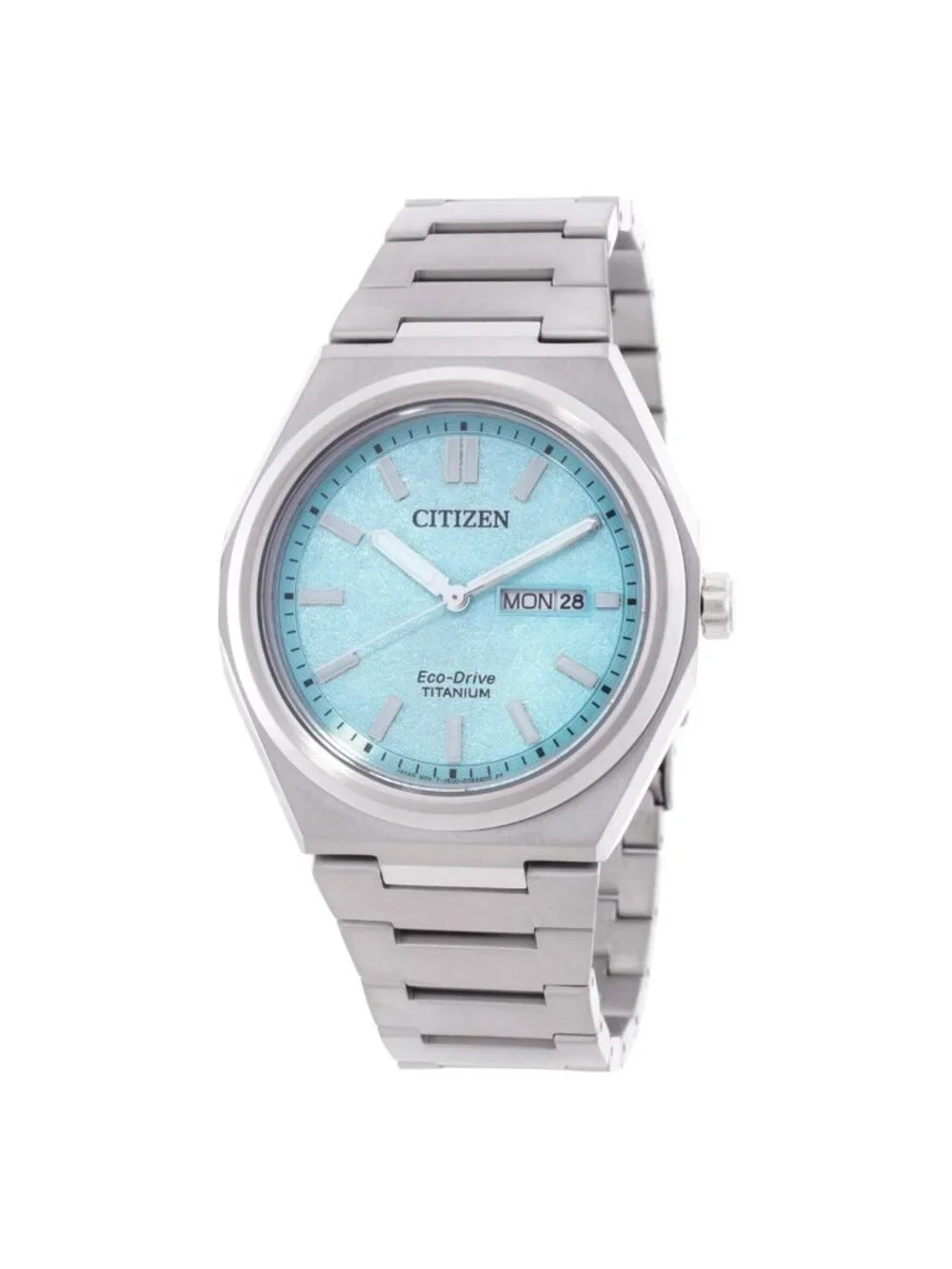NWT Citizen Zenshin Eco-Drive Turquoise Dial Men's Watch